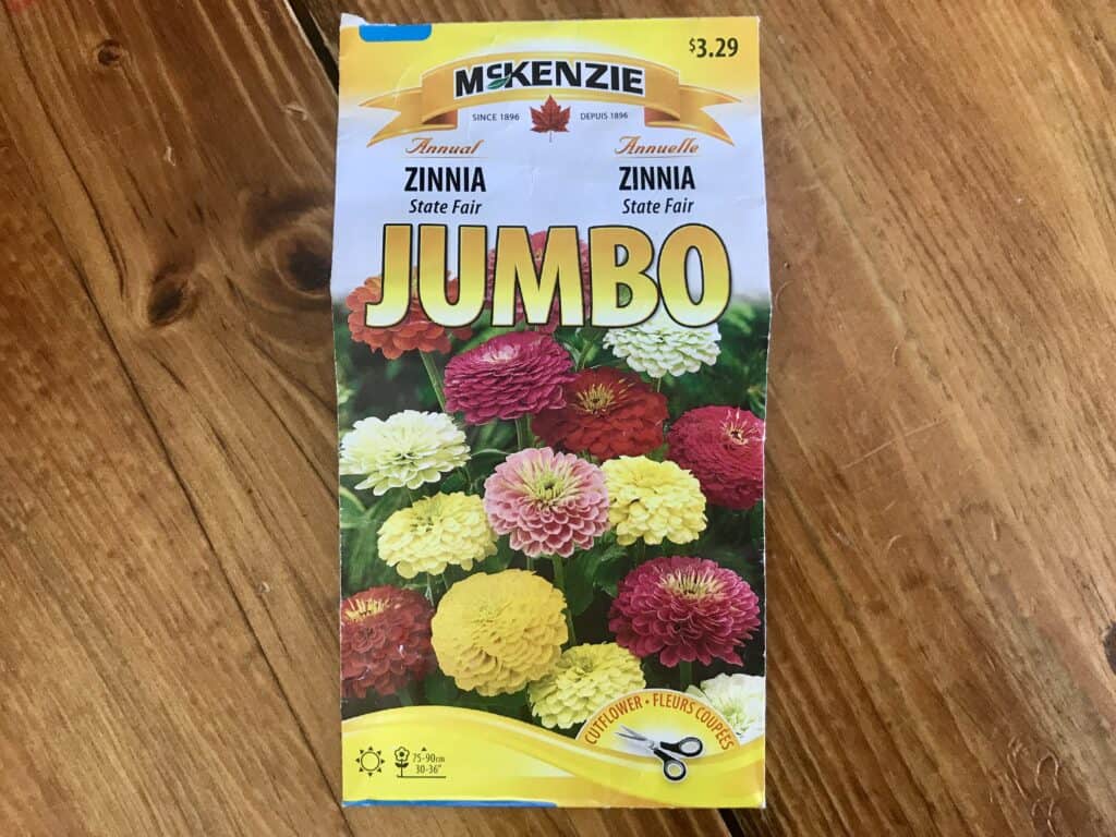 Jumbo Zinnia seed packet
